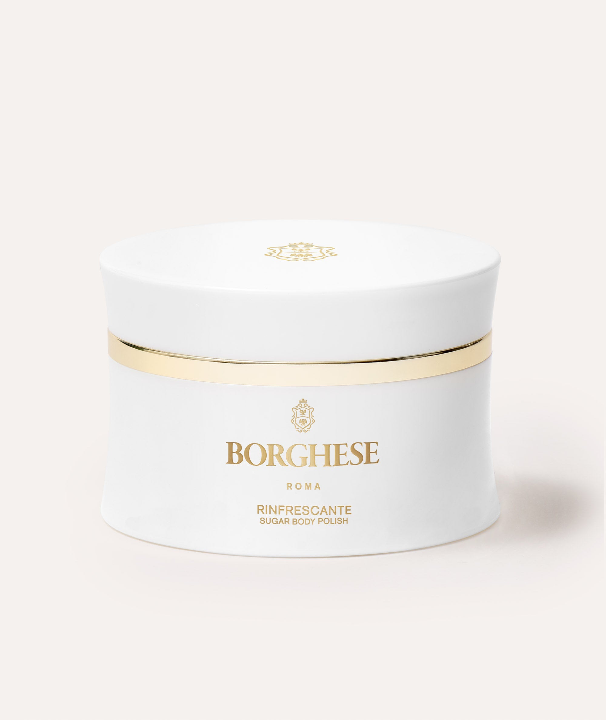 Product shot of Rinfrescante Sugar Body Polish that exfoliates to reveal soft, satiny skin